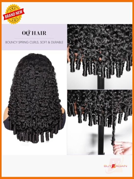 180% Density Curly Half Wig Beginner Friendly Glueless Drawstring Wear and Go main image 6